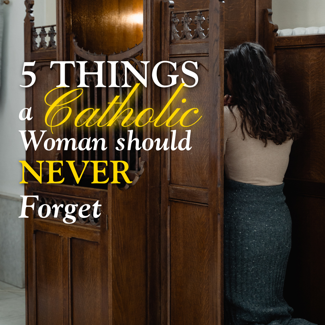 Catholic woman praying and reflecting on her faith