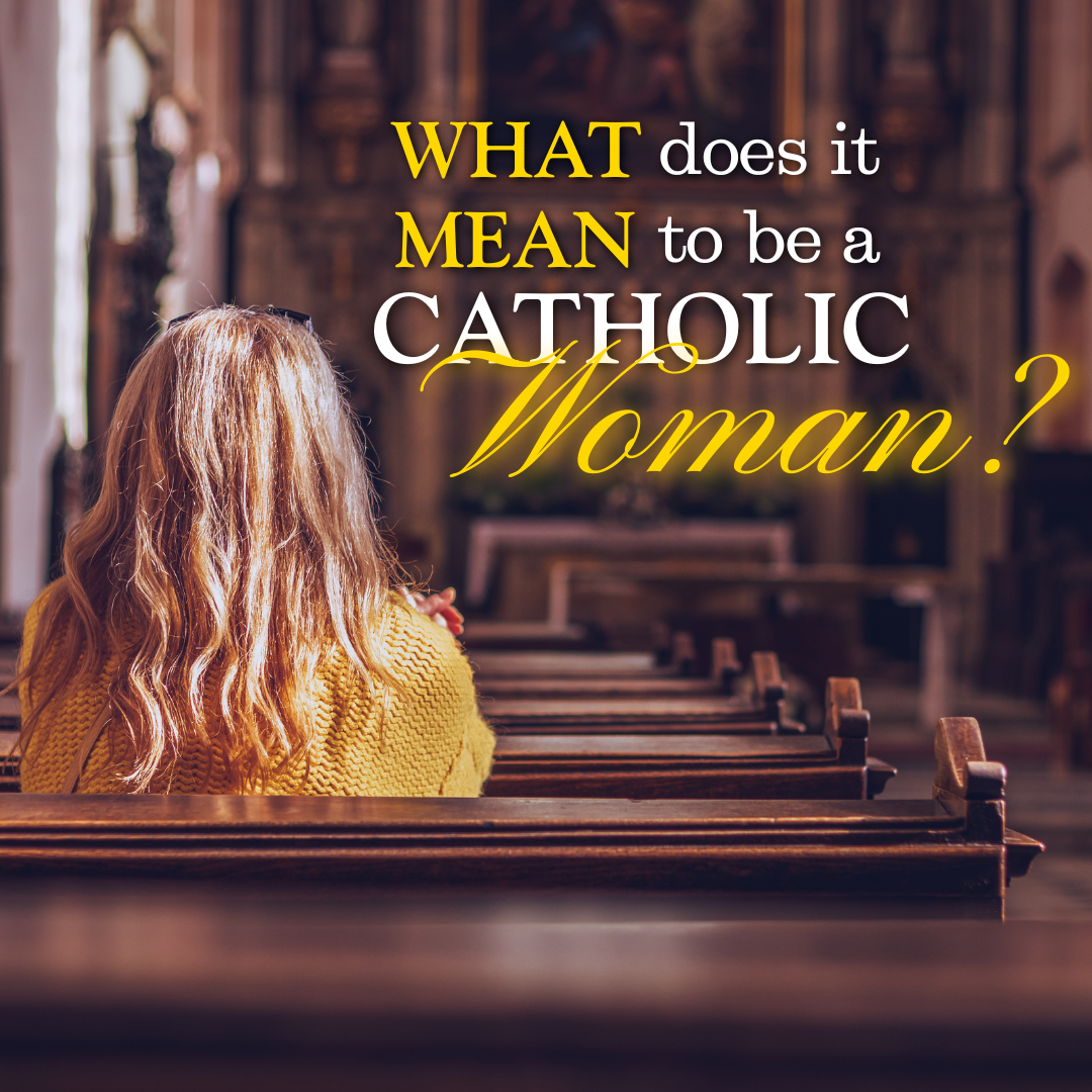 Catholic woman reflecting in prayer