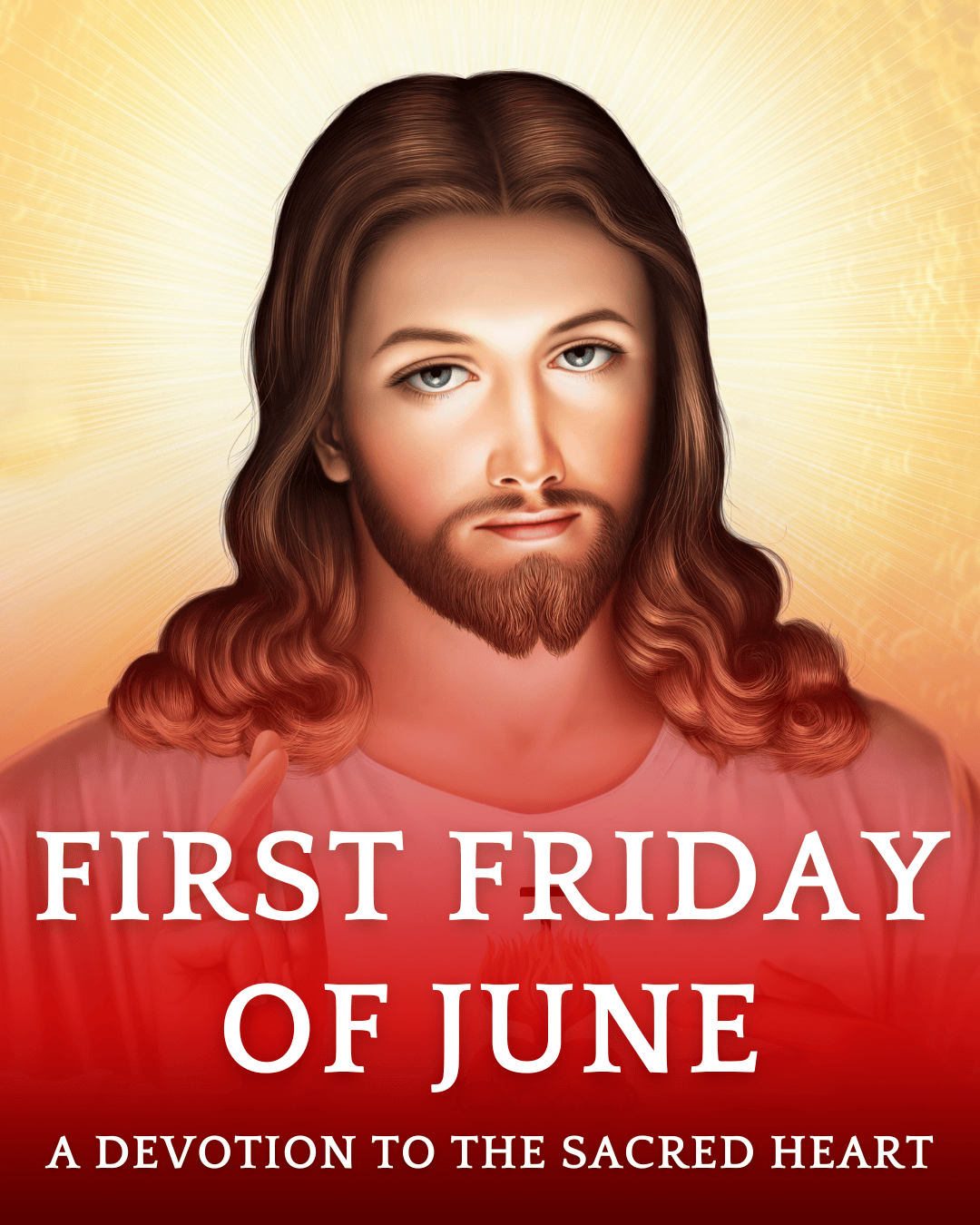 Sacred Heart of Jesus devotional image for the First Friday of June